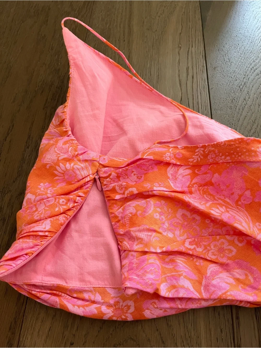ZARA Floral Two Piece Set Size XS Orange and Pink